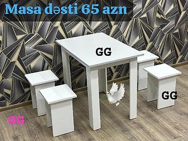 Mətbəx üçün, Yeni, Açılmayan, Dördbucaq masa, 4 stul lalafo.az -da Mətbəx üçün, Yeni, Açılmayan, Dördbucaq masa, 4 stul