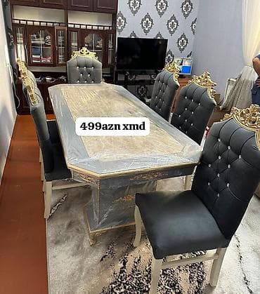 Klassik üslublu yemək otağı dəsti - Dəst: 1 ədəd geniş süfrə masası + lalafo.az -da Klassik üslublu yemək otağı dəsti - Dəst: 1 ədəd geniş süfrə masası +