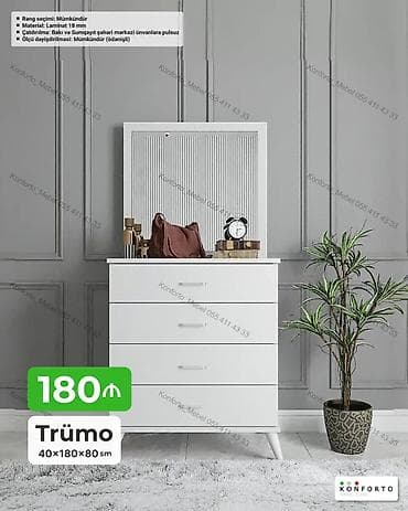 Trümo – 40×180×80 sm Ağ rəngdə, minimalist dizaynlı trümo: - Üst lalafo.az -da Trümo – 40×180×80 sm Ağ rəngdə, minimalist dizaynlı trümo: - Üst