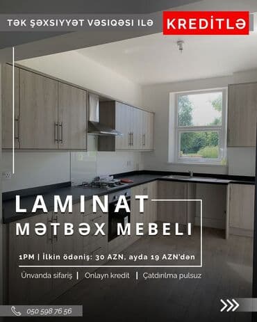 Sifarişlə mətbəx dəsti, Özü çəkən petlələr, Sadə laminat, Kredit var, Pulsuz çatdırılma lalafo.az -da Sifarişlə mətbəx dəsti, Özü çəkən petlələr, Sadə laminat, Kredit var, Pulsuz çatdırılma