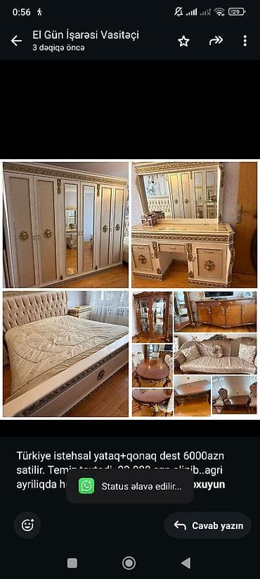 Türkiye istehsal yataq+qonaq dest 6000azn satilir. Temiz taxtadi lalafo.az -da Türkiye istehsal yataq+qonaq dest 6000azn satilir. Temiz taxtadi