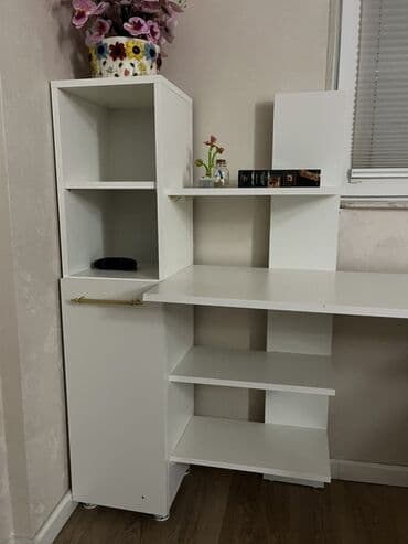 Салонная мебель на заказ: Прямой стол, Без стула, С полками, Без выдвижных ящиков, Ламинат простой at lalafo.az — 2 Салонная мебель на заказ: Прямой стол, Без стула, С полками, Без выдвижных ящиков, Ламинат простой — 2