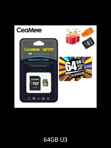64 GB Mikro kard SD - 100 % Orijinal / CEAMERE Micro Mikro Card Kard lalafo.az -da 64 GB Mikro kard SD - 100 % Orijinal / CEAMERE Micro Mikro Card Kard
