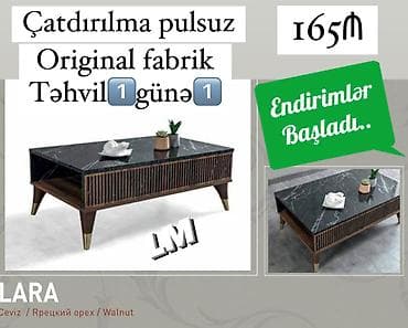 LARA kofe masası – qoz (walnut) rəngi - Original fabrik istehsalı - lalafo.az -da LARA kofe masası – qoz (walnut) rəngi - Original fabrik istehsalı -
