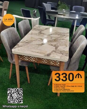 Açılan, Dördbucaq masa, 4 stul lalafo.az -da Açılan, Dördbucaq masa, 4 stul