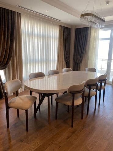 Qonaq otağı üçün, Açılmayan, Oval masa, 8 stul lalafo.az -da Qonaq otağı üçün, Açılmayan, Oval masa, 8 stul