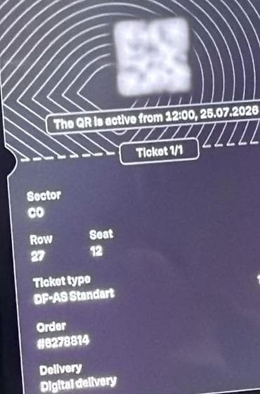 Tədbir üçün elektron bilet - Bilet: 1/1 (tək bilet) - Sektor: C0 - lalafo.az -da Tədbir üçün elektron bilet - Bilet: 1/1 (tək bilet) - Sektor: C0 -