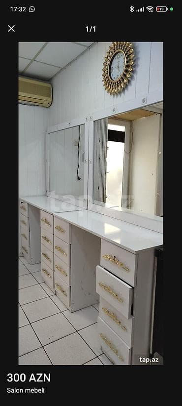 Salon mebeli – vizaj və bərbər işləri üçün masa və güzgü sistemi. 1 lalafo.az -da Salon mebeli – vizaj və bərbər işləri üçün masa və güzgü sistemi. 1