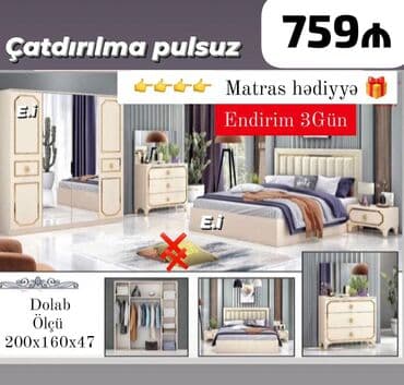 İkinəfərlik çarpayı, Dolab, Termo, 2 tumba, Yeni lalafo.az -da İkinəfərlik çarpayı, Dolab, Termo, 2 tumba, Yeni