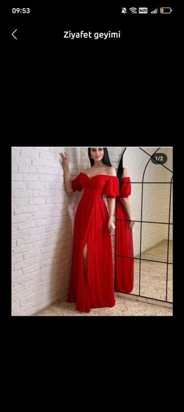 Ziyafət geyimi – qırmızı rəngdə uzun, mərasim üçün nəzərdə tutulmuş lalafo.az -da Ziyafət geyimi – qırmızı rəngdə uzun, mərasim üçün nəzərdə tutulmuş