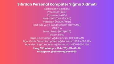 Sıfırdan Personal Kompüter Yığma Xidməti Kompüterin yığılması lalafo.az -da Sıfırdan Personal Kompüter Yığma Xidməti Kompüterin yığılması