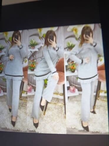 Qadın trikotaj dəst – boz rəngdə, 2 parçadan ibarət: - Üst: yumşaq lalafo.az -da Qadın trikotaj dəst – boz rəngdə, 2 parçadan ibarət: - Üst: yumşaq