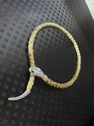 İlan dizaynlı zərgərlik boyunbağı - Material: sarı qızıl tonlu metal lalafo.az -da İlan dizaynlı zərgərlik boyunbağı - Material: sarı qızıl tonlu metal