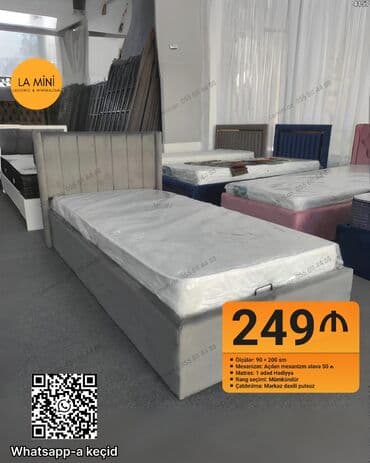 Təknəfərlik çarpayı, Bazalı, Matras ilə, Siyirməsiz lalafo.az -da Təknəfərlik çarpayı, Bazalı, Matras ilə, Siyirməsiz