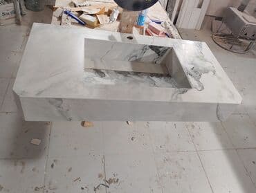 Mərmər görünümlü monolit lavabolu banyo tezgahı - Material lalafo.az -da Mərmər görünümlü monolit lavabolu banyo tezgahı - Material