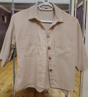 Bej rəngli qadın köynəyi - Model: qısa kəsimli, oversize yönümlü - lalafo.az -da Bej rəngli qadın köynəyi - Model: qısa kəsimli, oversize yönümlü -