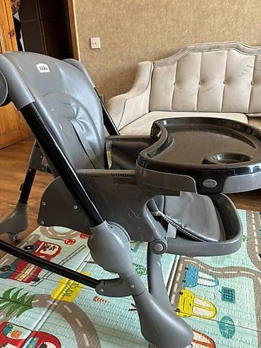 Kidilo uşaq yemək stulu - Rəng: boz (qara tepsili) - Yumşaq dəri lalafo.az -da Kidilo uşaq yemək stulu - Rəng: boz (qara tepsili) - Yumşaq dəri