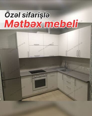 Özəl sifarişlə hazırlanmış mətbəx mebeli - L‑şəkilli dizayn: künc lalafo.az -da Özəl sifarişlə hazırlanmış mətbəx mebeli - L‑şəkilli dizayn: künc
