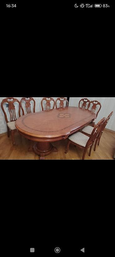 Qonaq otağı üçün, Açılmayan, Oval masa, 8 stul lalafo.az -da Qonaq otağı üçün, Açılmayan, Oval masa, 8 stul