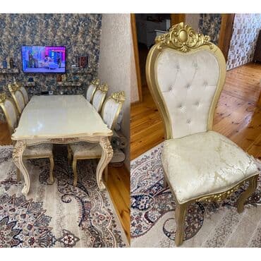 Qonaq otağı üçün, İşlənmiş, Açılan, Dördbucaq masa, 6 stul lalafo.az -da Qonaq otağı üçün, İşlənmiş, Açılan, Dördbucaq masa, 6 stul