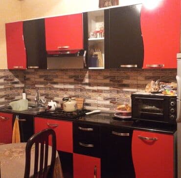 Mətbəx mebeli dəsti - Üst və alt modullar: qırmızı-qara rəng lalafo.az -da — 2 Mətbəx mebeli dəsti - Üst və alt modullar: qırmızı-qara rəng — 2