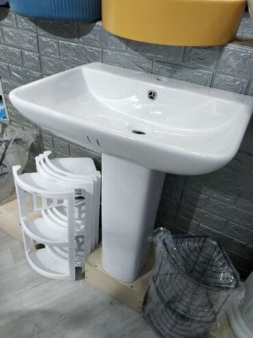 Ağ keramik pedestal lavabosu - Material: yüksək keyfiyyətli sanitar lalafo.az -da Ağ keramik pedestal lavabosu - Material: yüksək keyfiyyətli sanitar