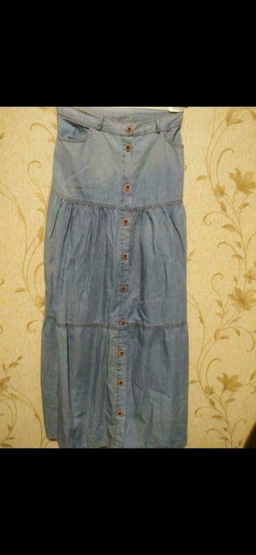 Uzun denim ətək - Material: yüngül cins (denim) - Rəng: açıq mavi - lalafo.az -da Uzun denim ətək - Material: yüngül cins (denim) - Rəng: açıq mavi -