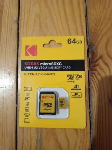 Kodak mikro kart, yeni, heç vaxt istifadə olunmayıb, 64 GB lalafo.az -da Kodak mikro kart, yeni, heç vaxt istifadə olunmayıb, 64 GB