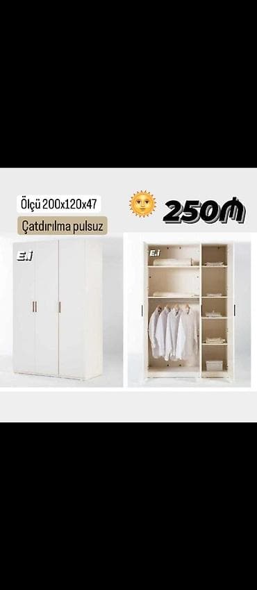 Düz dolab, Yataq otağı üçün, Paltar üçün, Açılan lalafo.az -da Düz dolab, Yataq otağı üçün, Paltar üçün, Açılan