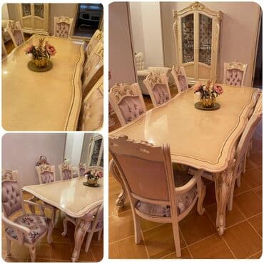 Qonaq otağı üçün, İşlənmiş, Kvadrat masa, 8 stul lalafo.az -da Qonaq otağı üçün, İşlənmiş, Kvadrat masa, 8 stul