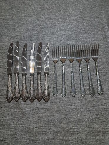 Gümüş rəngli süfrə cihazları dəsti - 6 ədəd bıçaq: dalğalı/parlaq lalafo.az -da Gümüş rəngli süfrə cihazları dəsti - 6 ədəd bıçaq: dalğalı/parlaq