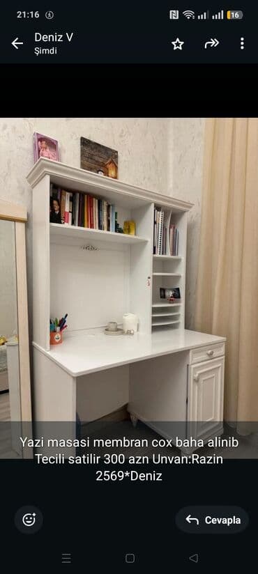 Yazi masasi membran cox baha alinib Tecili satilir 300 azn Unvan:Razin lalafo.az -da Yazi masasi membran cox baha alinib Tecili satilir 300 azn Unvan:Razin