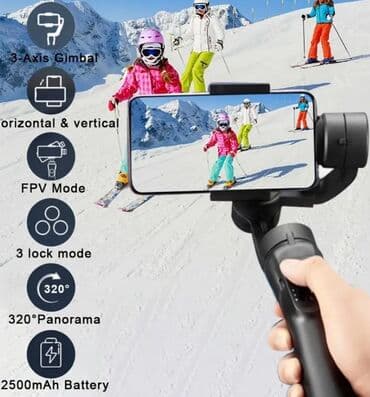 Bu gimbal stabilizator 3 oxlu sistemə malikdir və smartfonunuzla lalafo.az -da Bu gimbal stabilizator 3 oxlu sistemə malikdir və smartfonunuzla