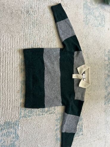 Uşaq geyim dəsti – Zara - Zolaqlı trikotaj sviter: tünd yaşıl və boz lalafo.az -da Uşaq geyim dəsti – Zara - Zolaqlı trikotaj sviter: tünd yaşıl və boz