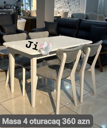 Mətbəx üçün, Yeni, Dördbucaq masa, 4 stul lalafo.az -da Mətbəx üçün, Yeni, Dördbucaq masa, 4 stul