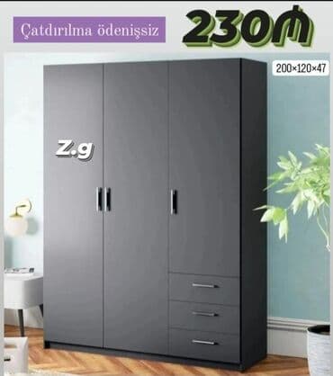 Açılan, 3 qapılı Düz dolab, Qarderob, paltar dolabı lalafo.az -da Açılan, 3 qapılı Düz dolab, Qarderob, paltar dolabı