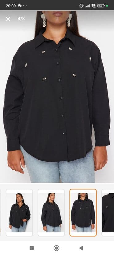 Qara rəngli qadın köynəyi - Klassik düyməli dizayn, çevik yaxalıq - lalafo.az -da Qara rəngli qadın köynəyi - Klassik düyməli dizayn, çevik yaxalıq -