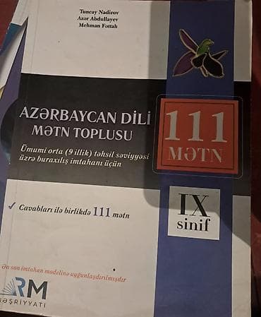 Məhsul: “Azərbaycan dili mətn toplusu – 111 mətn (IX sinif)” Təsvir at lalafo.az Məhsul: “Azərbaycan dili mətn toplusu – 111 mətn (IX sinif)” Təsvir