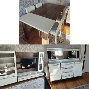 Qonaq otağı üçün, İşlənmiş, Açılan, Dördbucaq masa, 6 stul lalafo.az -da Qonaq otağı üçün, İşlənmiş, Açılan, Dördbucaq masa, 6 stul