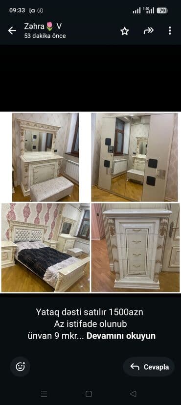 Yataq dəsti satılır 1500azn Az istifade olunub ünvan 9 mkr lalafo.az -da Yataq dəsti satılır 1500azn Az istifade olunub ünvan 9 mkr