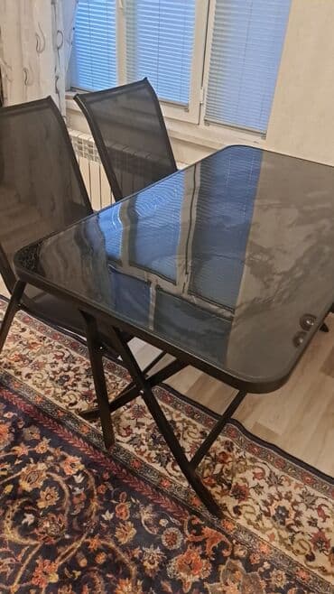 Mətbəx üçün, Qatlanan, Dördbucaq masa, 4 stul lalafo.az -da Mətbəx üçün, Qatlanan, Dördbucaq masa, 4 stul