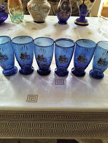 Stəkanlar, rəng - Mavi, Şüşə, 6 ədədli dəst lalafo.az -da Stəkanlar, rəng - Mavi, Şüşə, 6 ədədli dəst