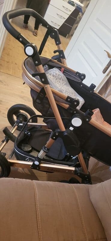 Uşaq arabası – Belecoo - Rəng: qızılı-qara şassi, qara/parça oturacaq lalafo.az -da Uşaq arabası – Belecoo - Rəng: qızılı-qara şassi, qara/parça oturacaq