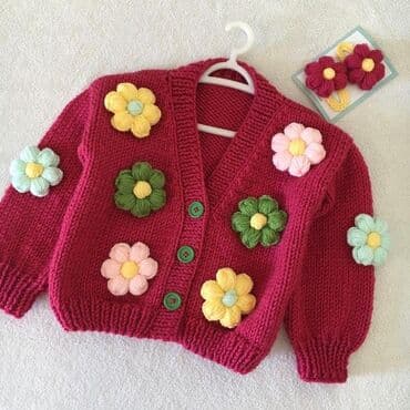 Məhsul: Əl işi uşaq trikotajı - Naxış: Üçölçülü çiçək aplikasiyalı lalafo.az -da Məhsul: Əl işi uşaq trikotajı - Naxış: Üçölçülü çiçək aplikasiyalı