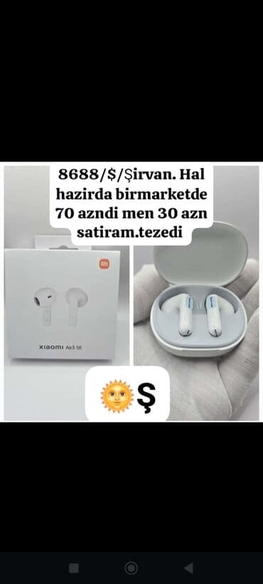 Simsiz (Bluetooth) Qulaqcıqlar, Xiaomi, rəng - Ağ lalafo.az -da Simsiz (Bluetooth) Qulaqcıqlar, Xiaomi, rəng - Ağ