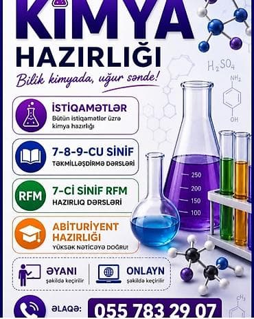 Repetitor, Kimya, Azərbaycan dili, İmtahanlara hazırlıq, Abituriyent hazırlığı lalafo.az -da Repetitor, Kimya, Azərbaycan dili, İmtahanlara hazırlıq, Abituriyent hazırlığı