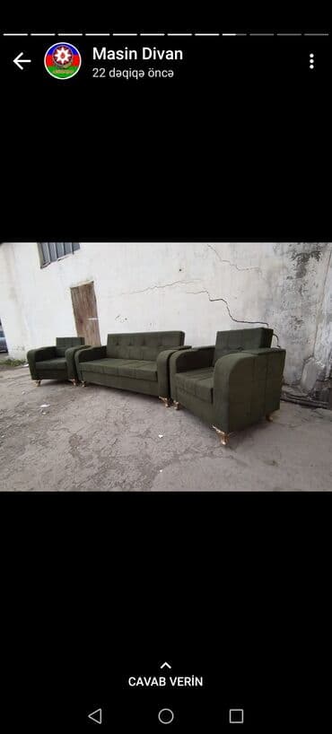 Dəst 155aznden başlayan qiymətlər
dəst divan 2kreslo 550 azn lalafo.az -da Dəst 155aznden başlayan qiymətlər
dəst divan 2kreslo 550 azn