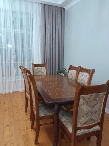 Qonaq otağı üçün, Açılan, Dördbucaq masa, 6 stul lalafo.az -da Qonaq otağı üçün, Açılan, Dördbucaq masa, 6 stul