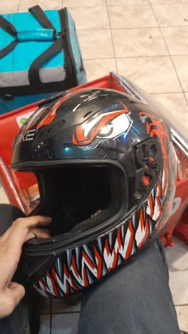 Moto əlcəklər: Moto kask – GIKE brendi, tam üzlü model - Dizayn: Qara əsas rəng lalafo.az -da — 2 Moto əlcəklər: Moto kask – GIKE brendi, tam üzlü model - Dizayn: Qara əsas rəng — 2