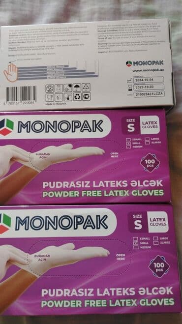 Təzə Monopark pudrasız Latoks əlcəklər satılır 8 paketi 43 azn hər lalafo.az -da Təzə Monopark pudrasız Latoks əlcəklər satılır 8 paketi 43 azn hər